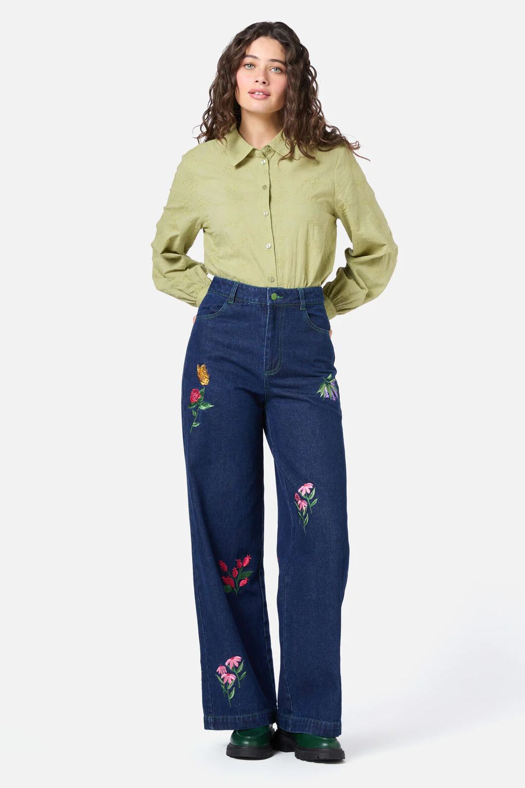 Ada Embroidered Flower Shirt - Image 13