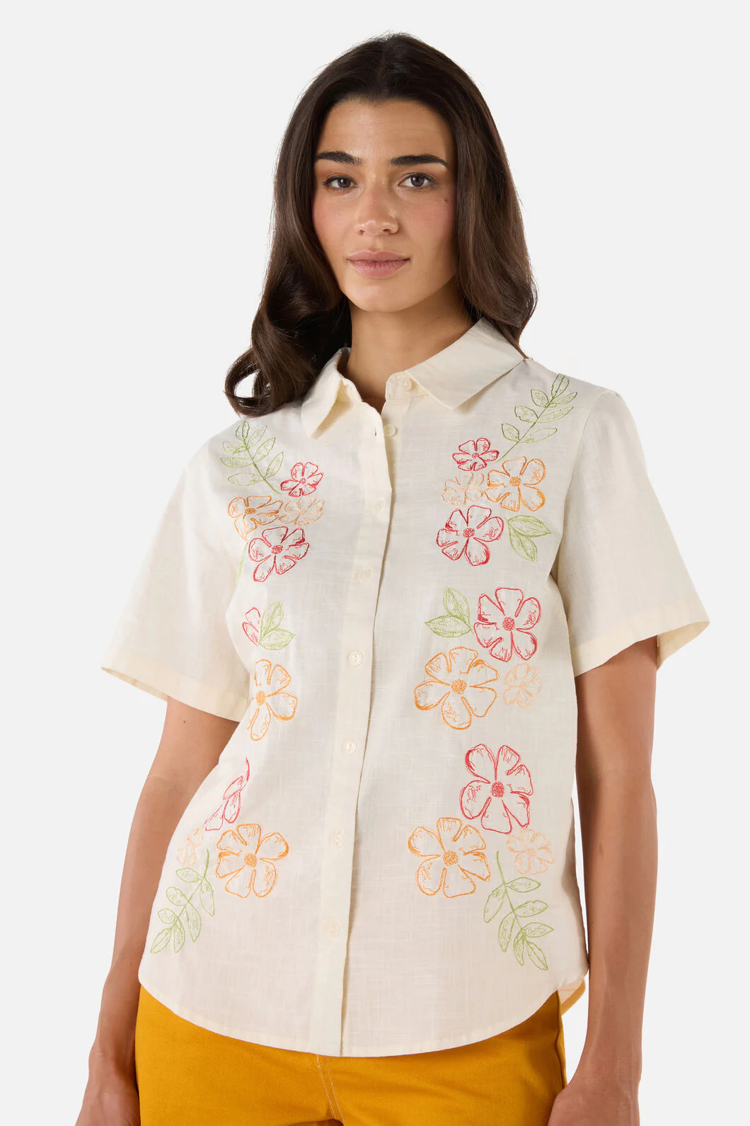 Alexa Flower Embroidered Shirt