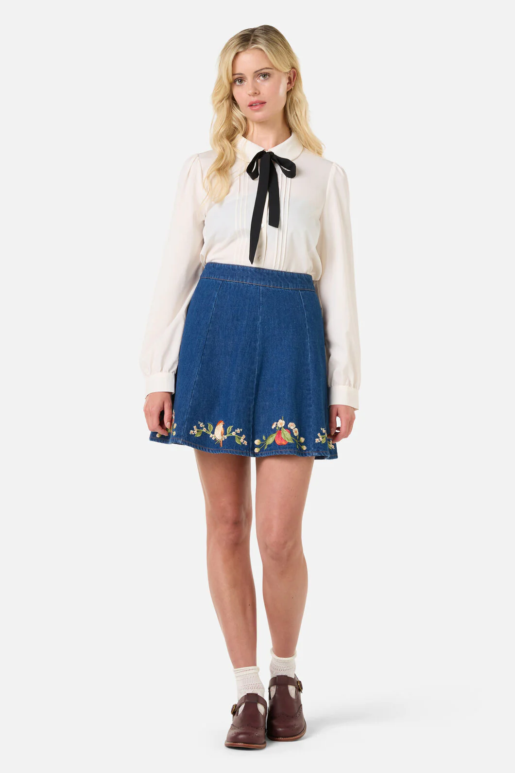 Apple & Robin Emb Mini Skirt - Image 2