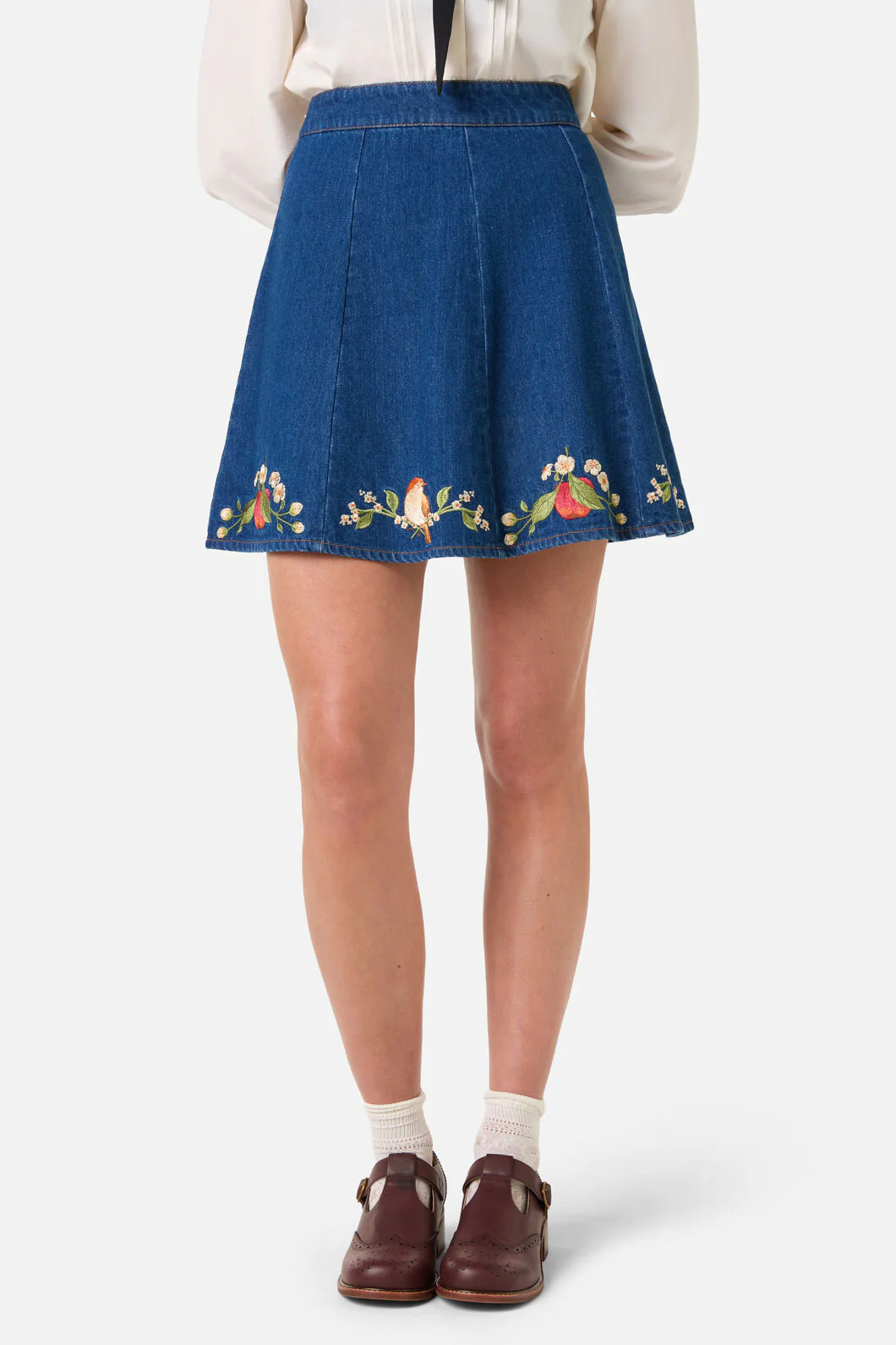 Apple & Robin Emb Mini Skirt - Image 3