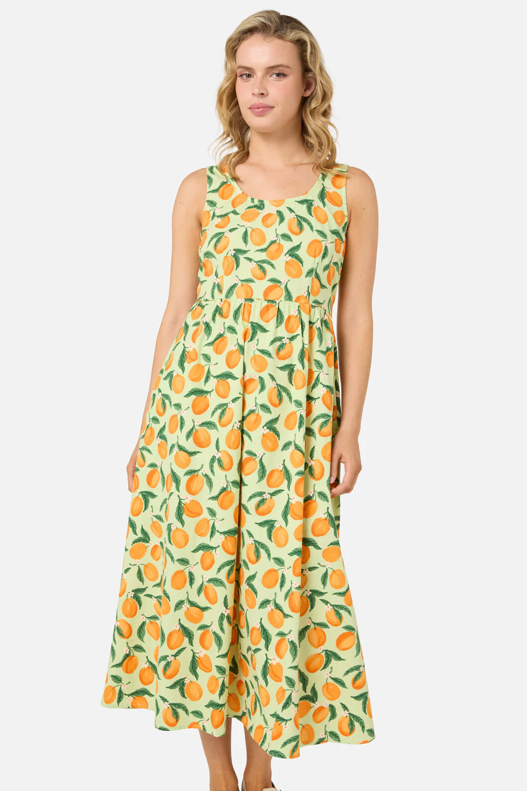 Apricots Gathered Midi Dress - Image 2