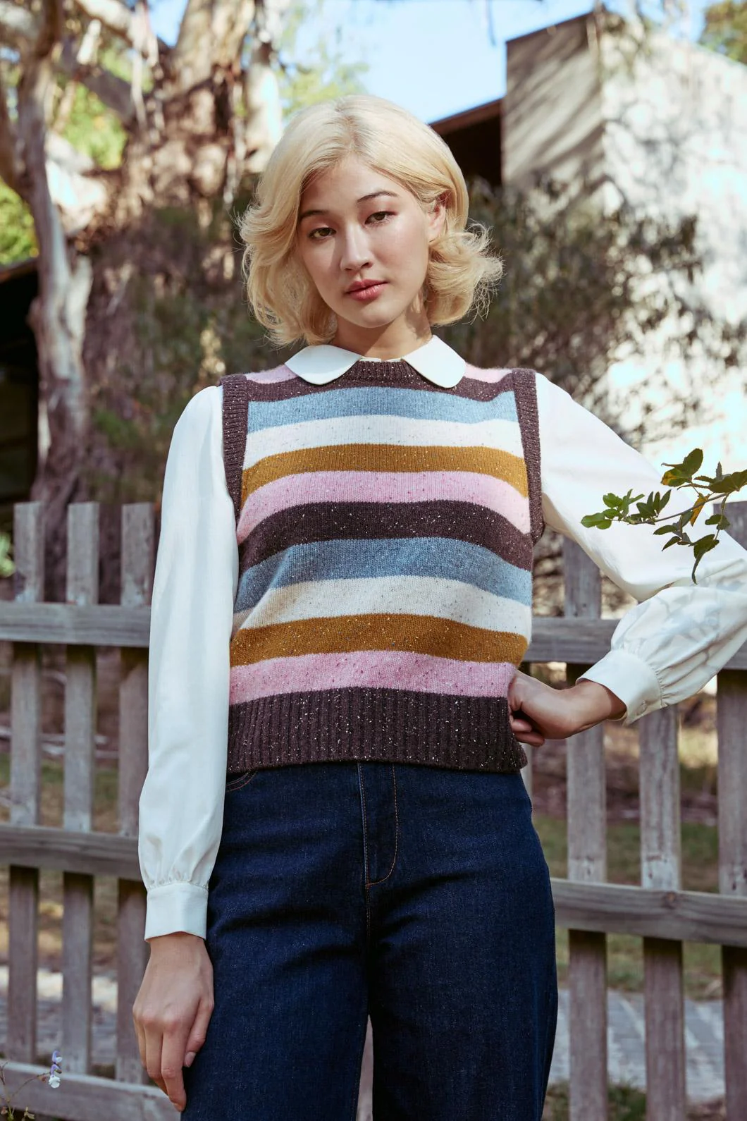 Aurora Stripe Knit Vest - Image 4