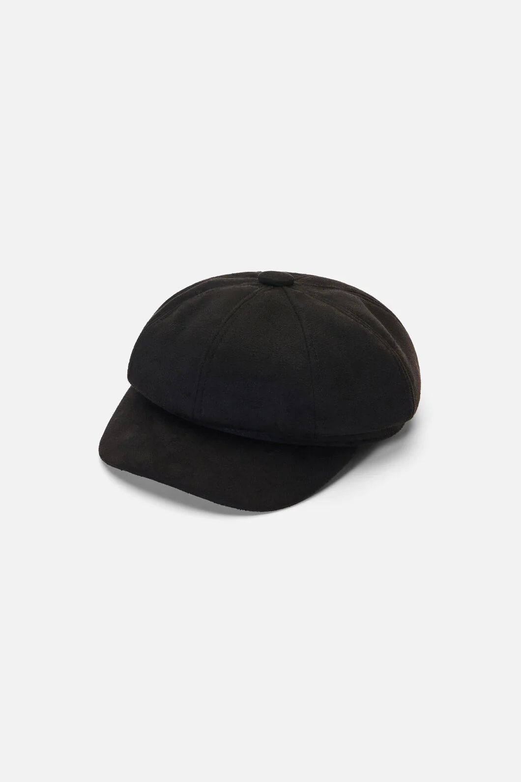 Black Faux Suede Baker Boy