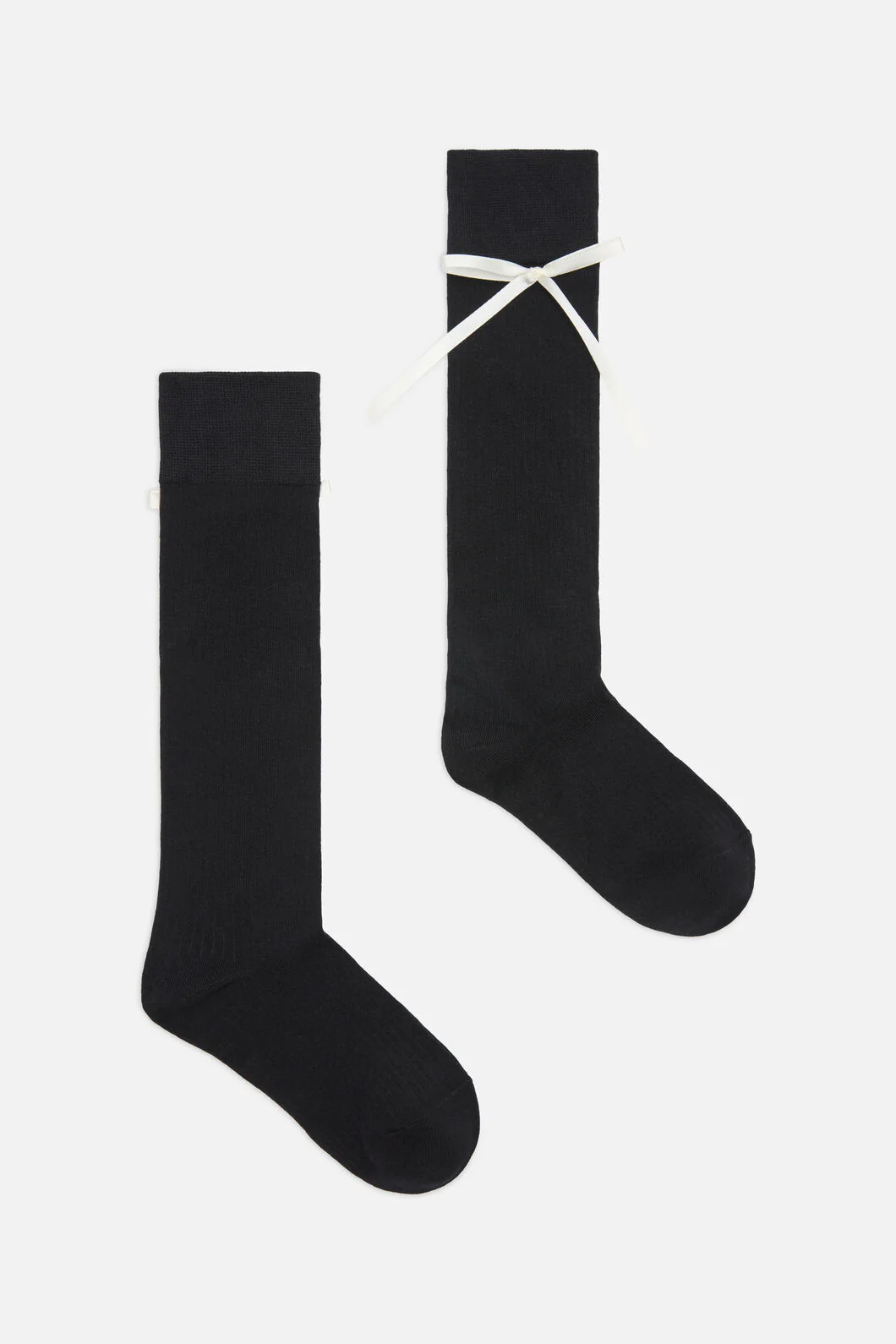 Black Knee High Bow Sock