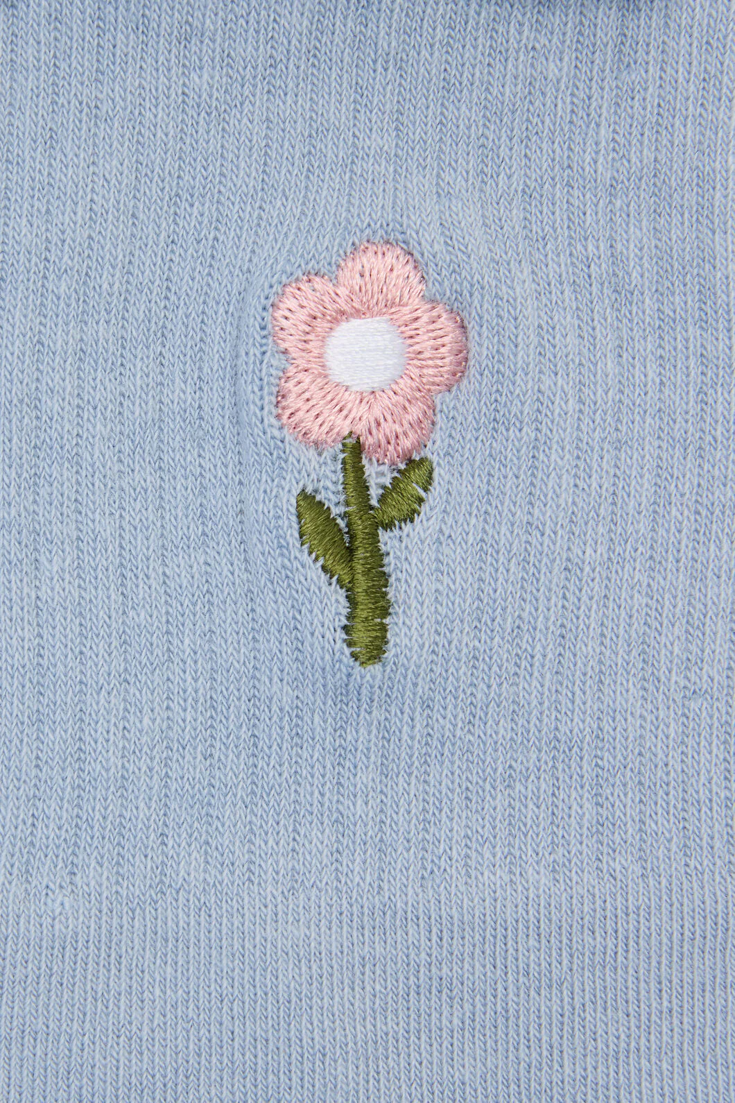 Blue Embroidered Daisy Sock - Image 2