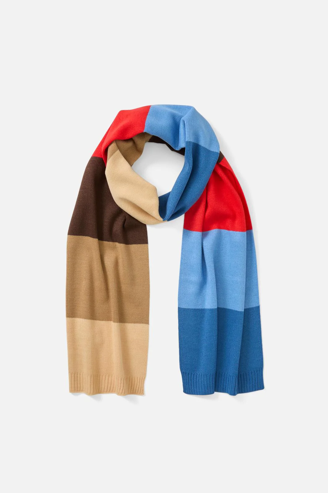 Blue Striped Knit Scarf