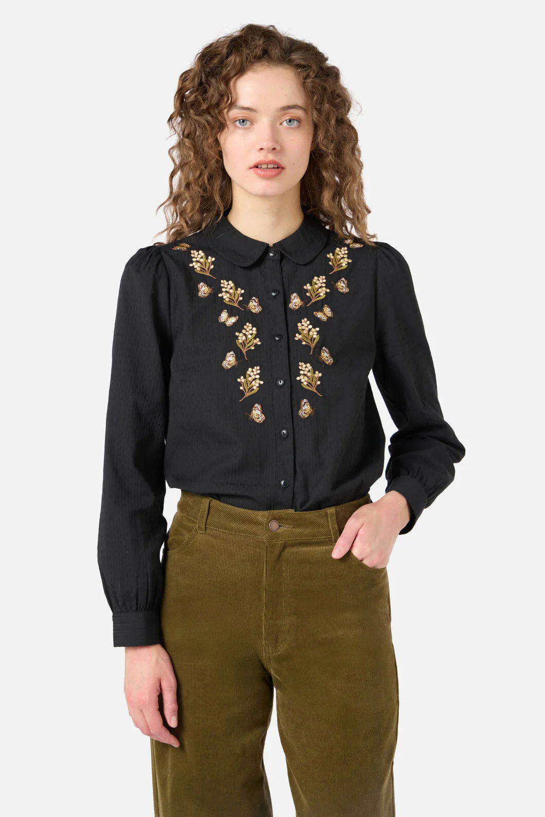 Butterfly Embroidered Blouse
