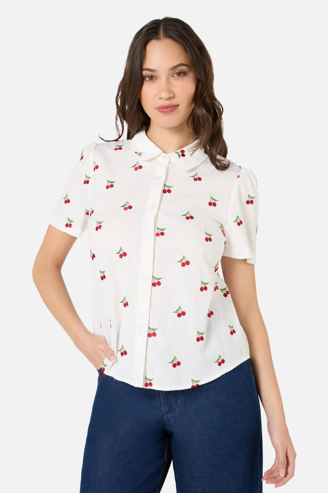 Cherry Ditsy Emb Blouse