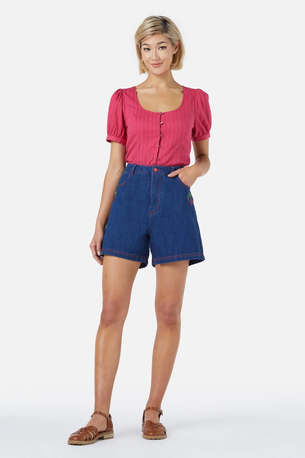 Cherry Emb Short