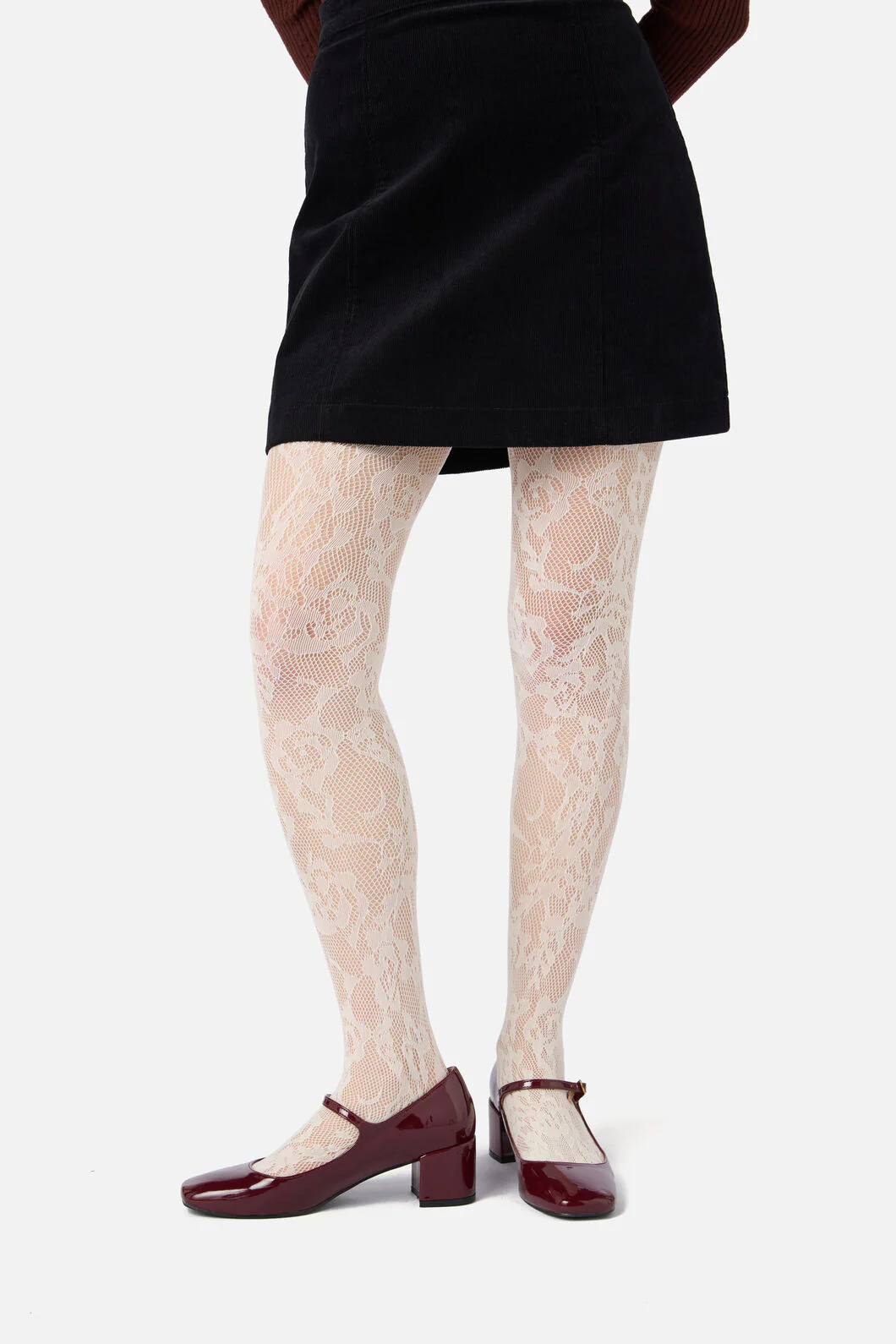 Cream Flower Tights - Image 3