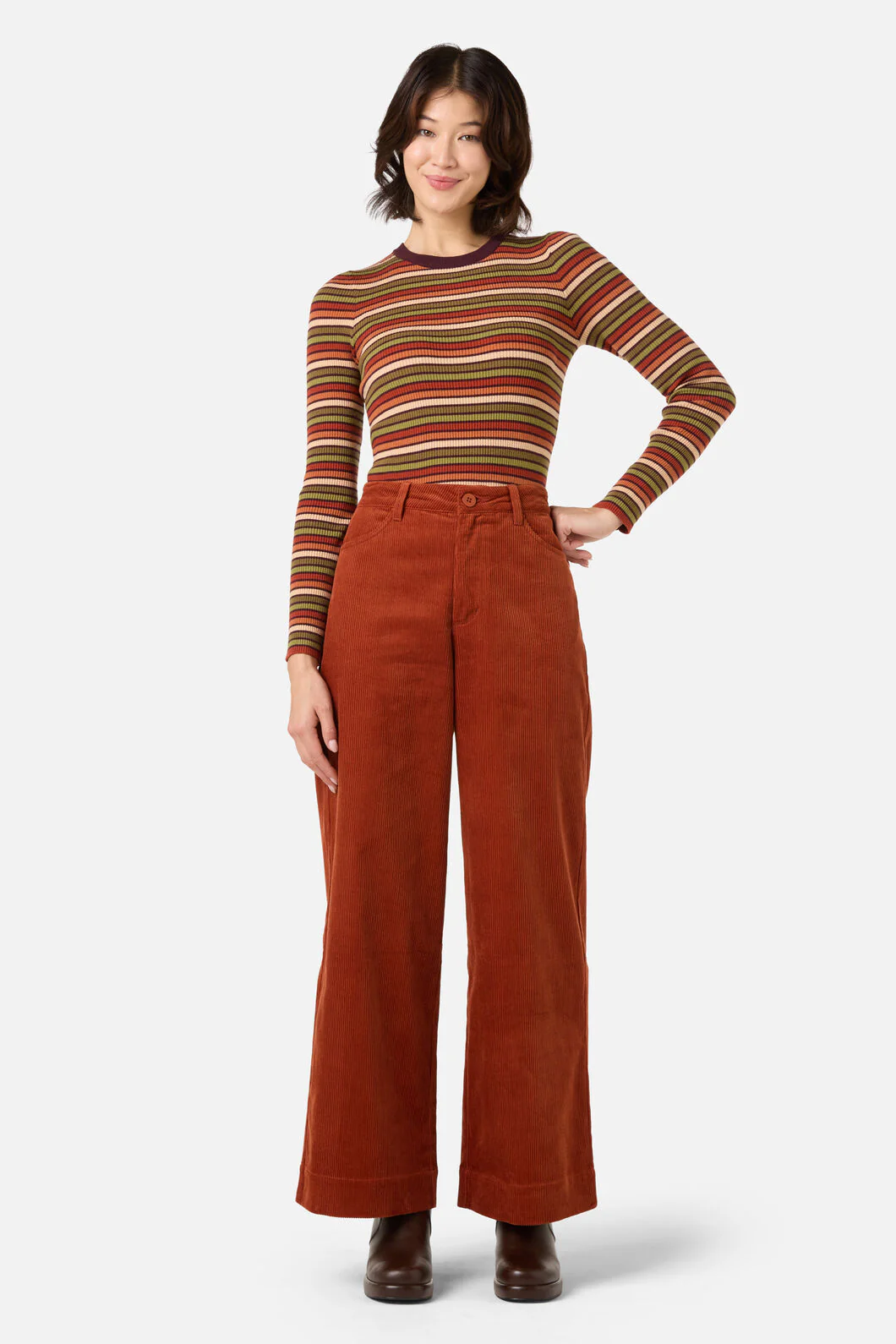 Darcy Stripe Rib Knit Top - Image 10