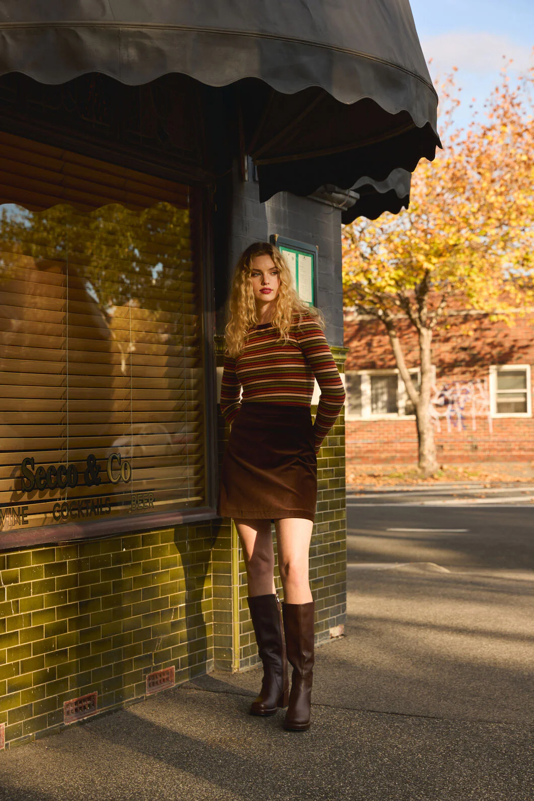 Darcy Stripe Rib Knit Top - Image 8