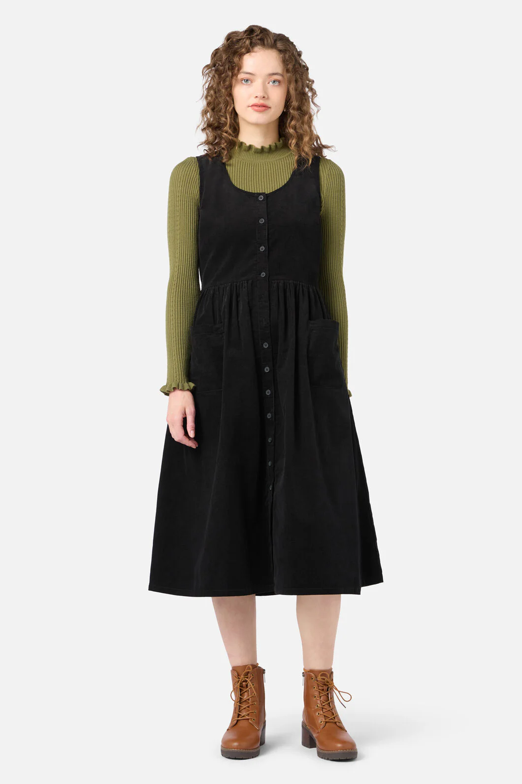 Demi Cord Pinafore Dress - Image 7