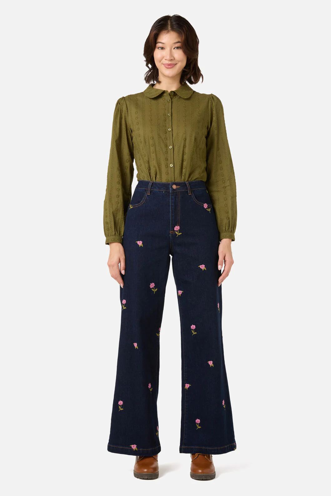 Ditsy Flower Embroidered Jean