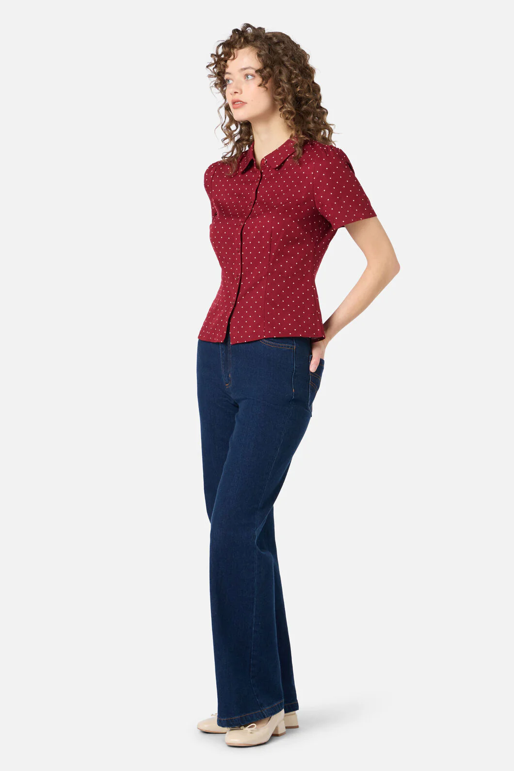 Dolly Spot Short Sleeve Blouse - Image 6