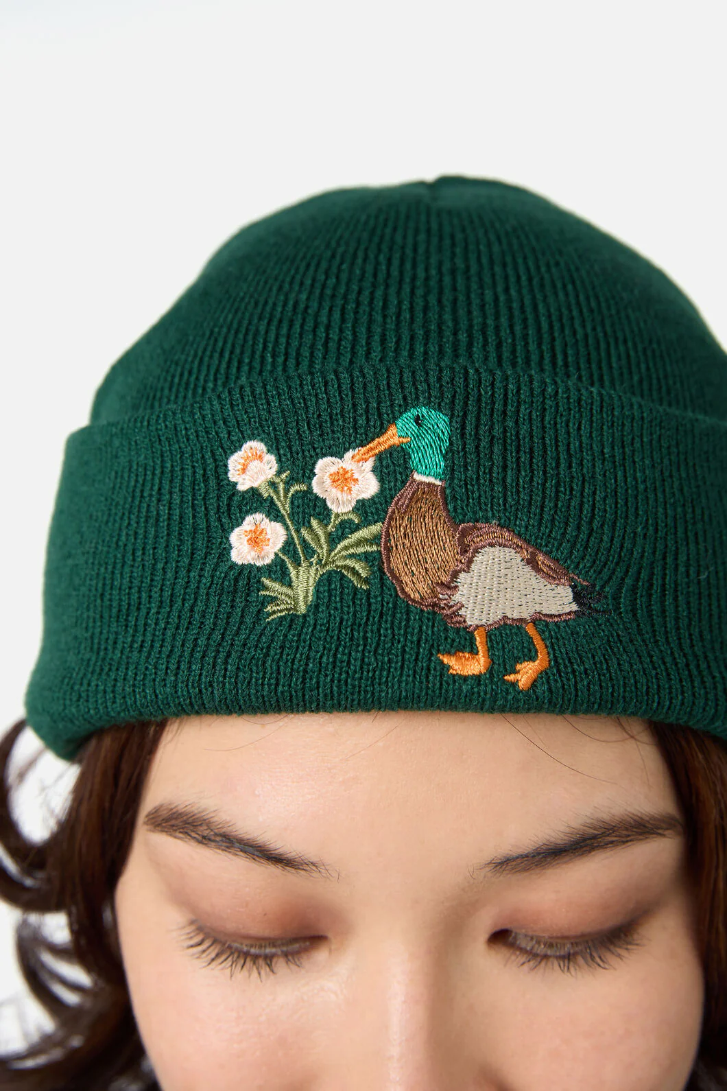 Duck Embroidered Beanie - Image 2