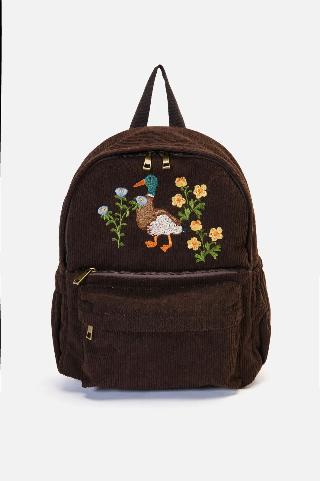 Duck Embroidered Cord Backpack - Image 6