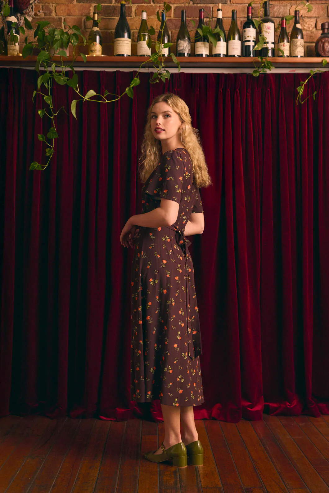 Evie Rose Midi Wrap Dress