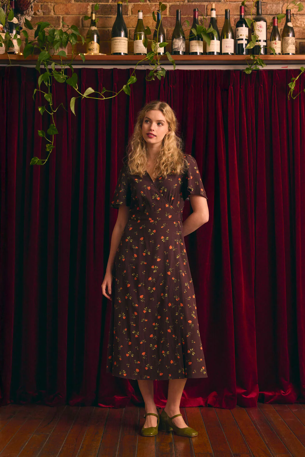 Evie Rose Midi Wrap Dress - Image 2