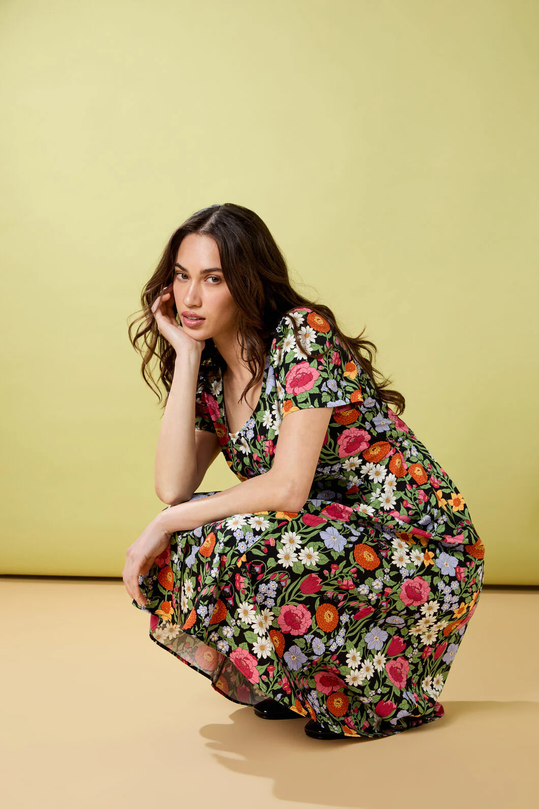 Floral Field Midi Dress - Image 2