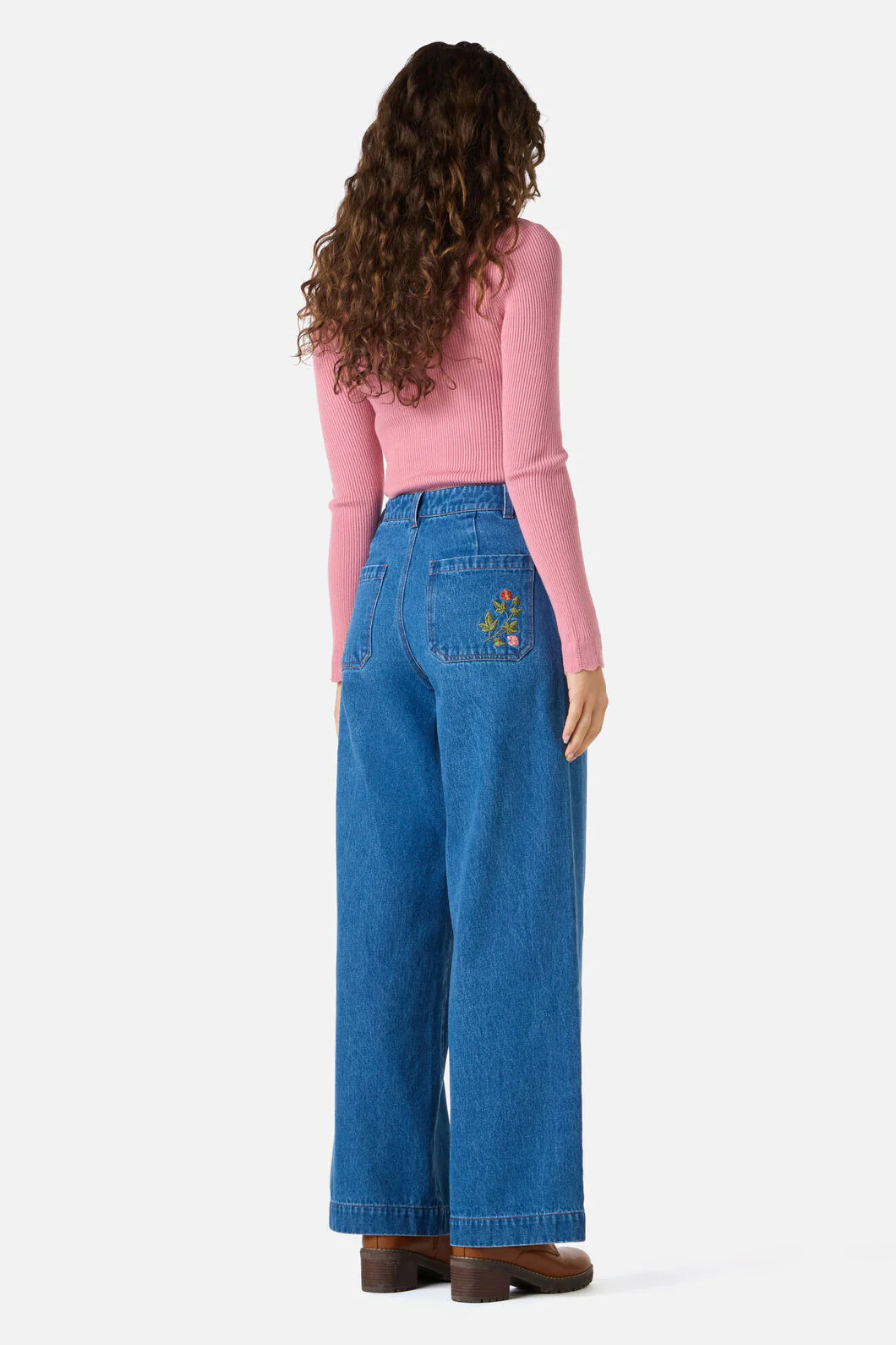 Forest Owl Embroidered Jean - Image 4
