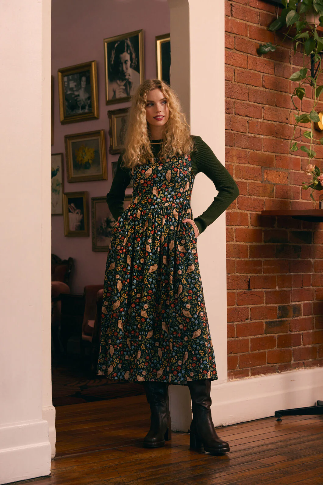 Forest Owl Midi Dress - Image 2