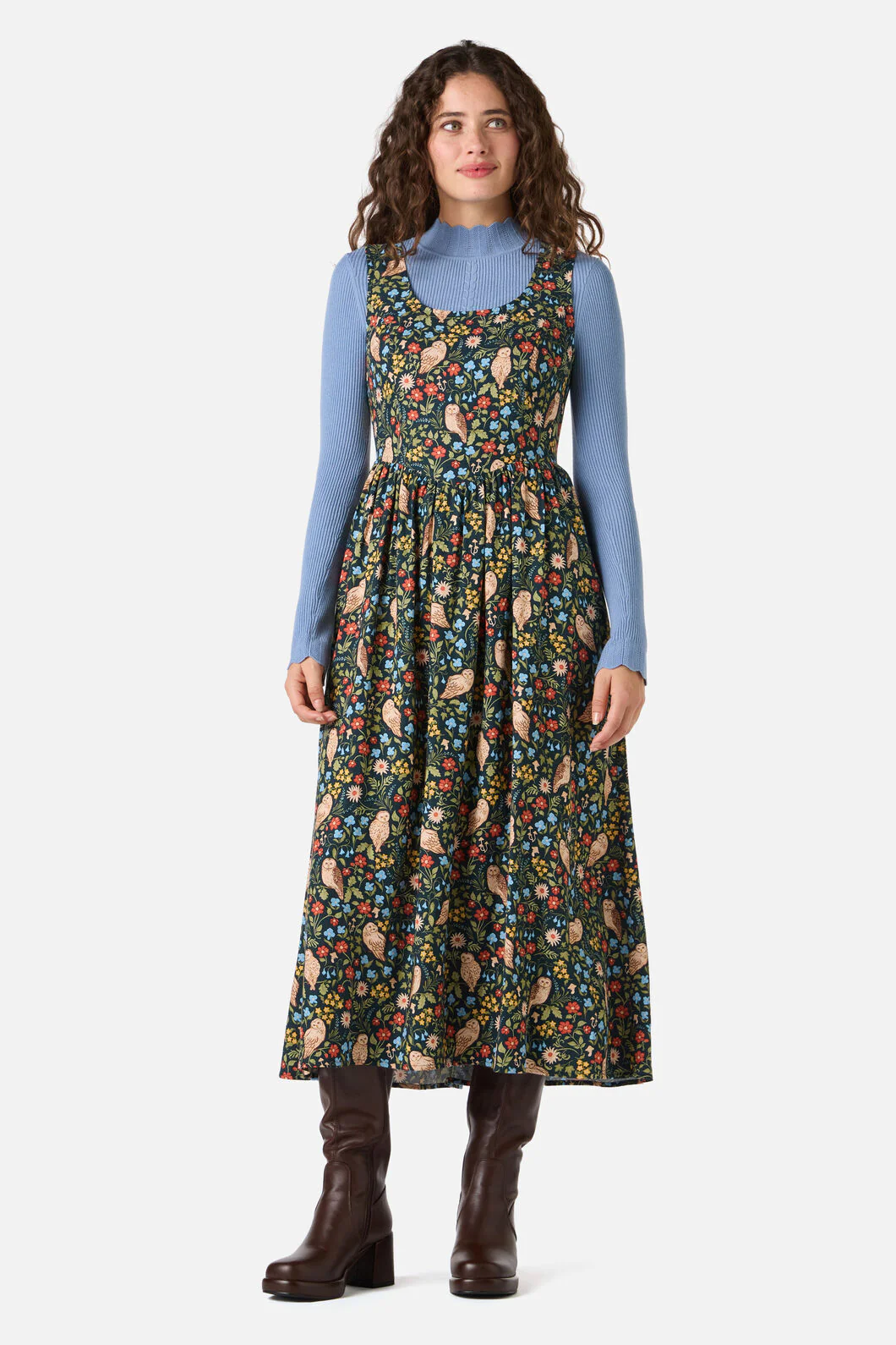 Forest Owl Midi Dress - Image 3