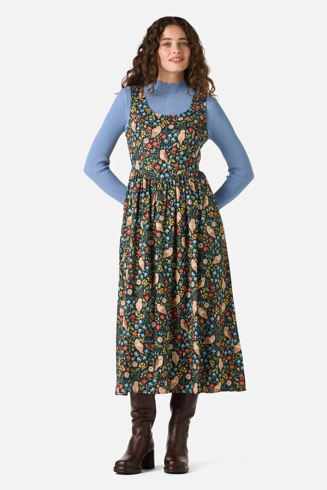 Forest Owl Midi Dress - Image 4