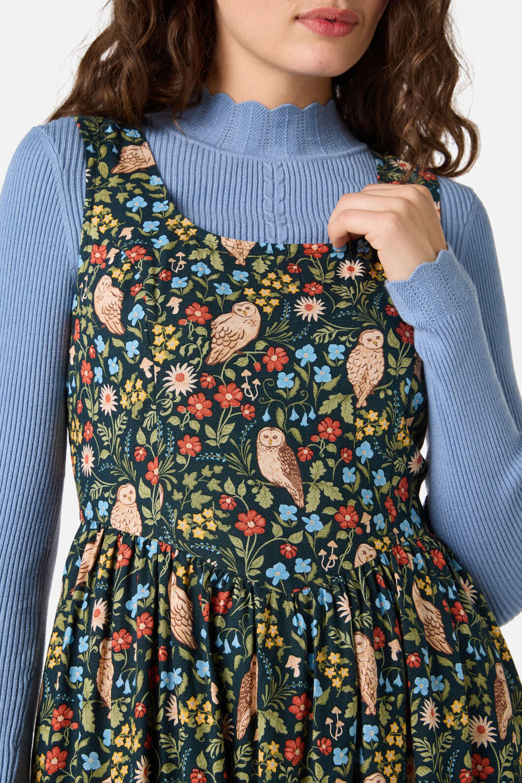 Forest Owl Midi Dress - Image 8