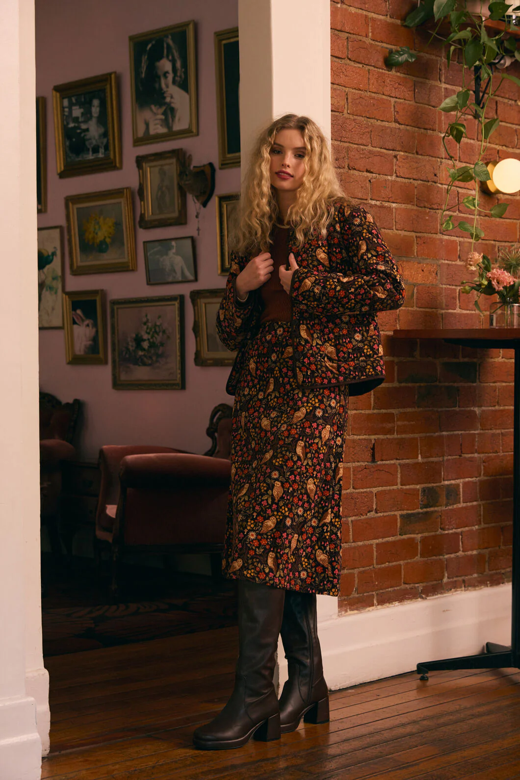 Forest Owl Quilted Cord Jacket - Image 2