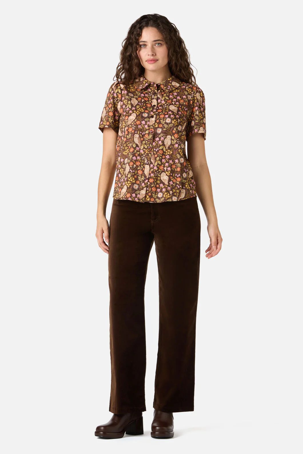 Forest Owl Short Sleeve Blouse - Image 2