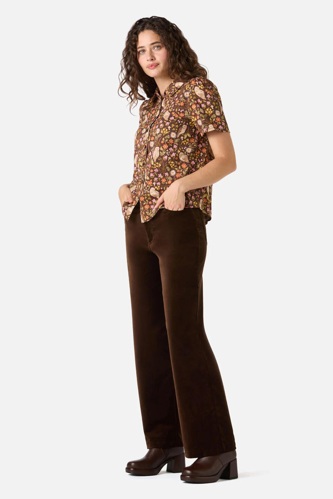 Forest Owl Short Sleeve Blouse - Image 3