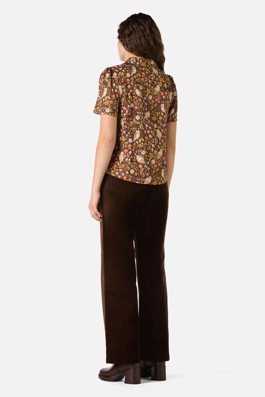 Forest Owl Short Sleeve Blouse - Image 4