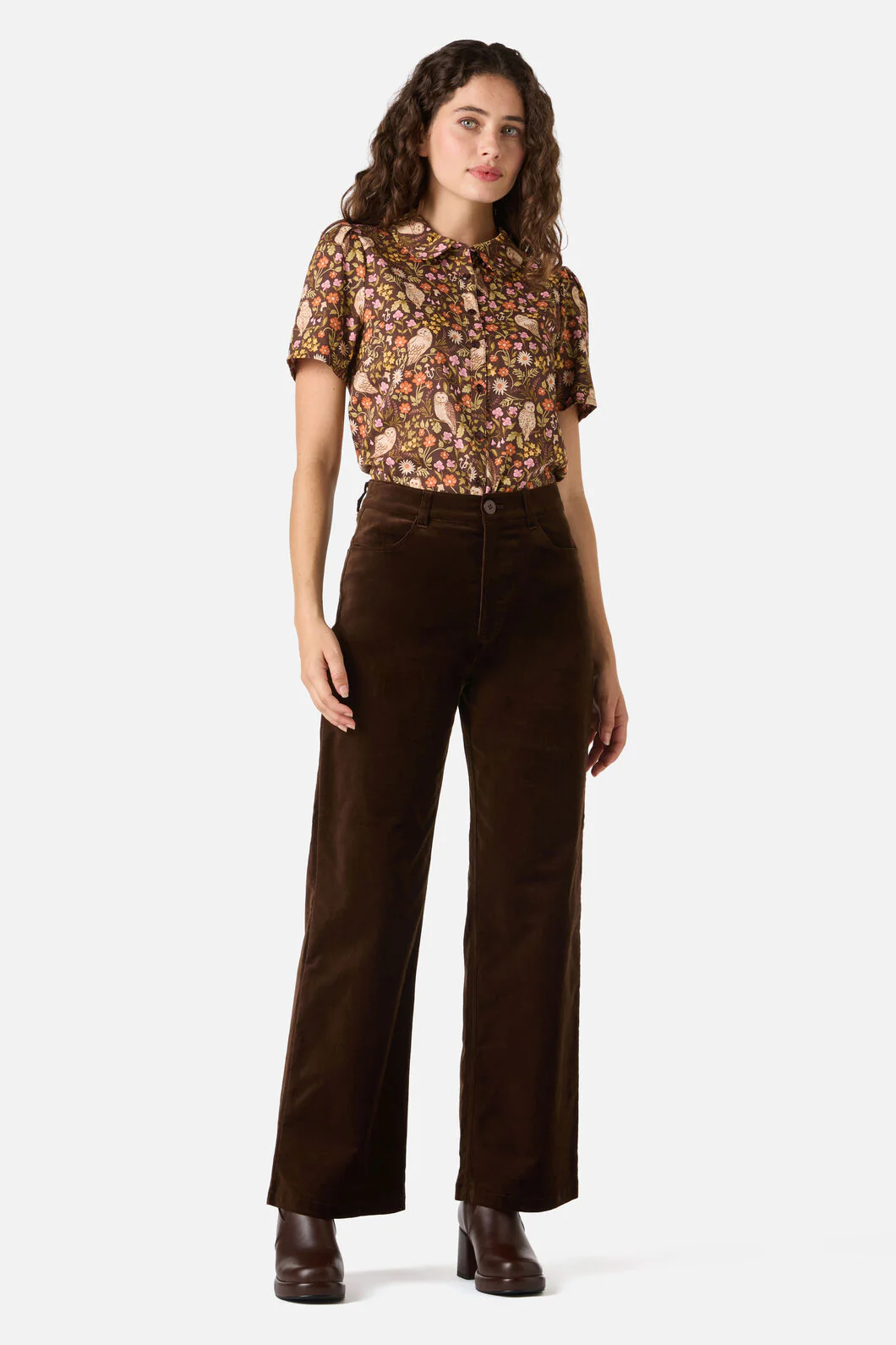 Forest Owl Short Sleeve Blouse - Image 7