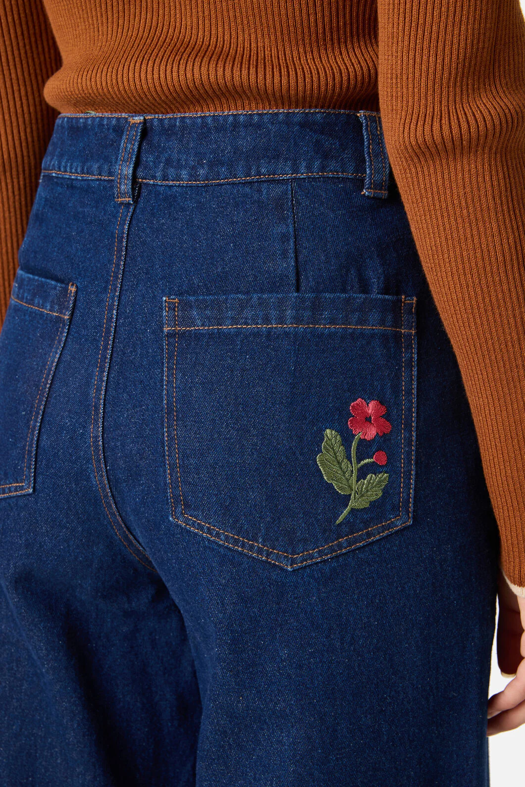 Fox Embroidered Jeans - Image 8