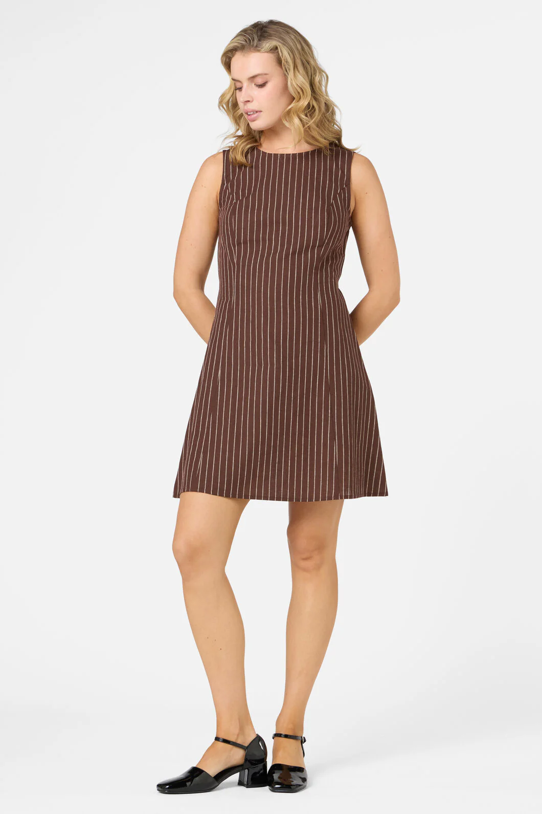 Frankie Pinstripe Shift Dress - Image 8