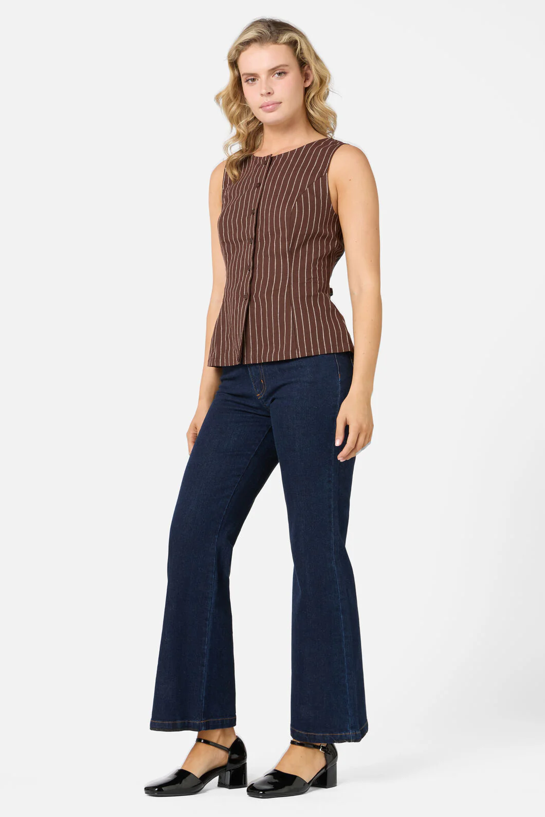 Frankie Pinstripe Vest Top - Image 12