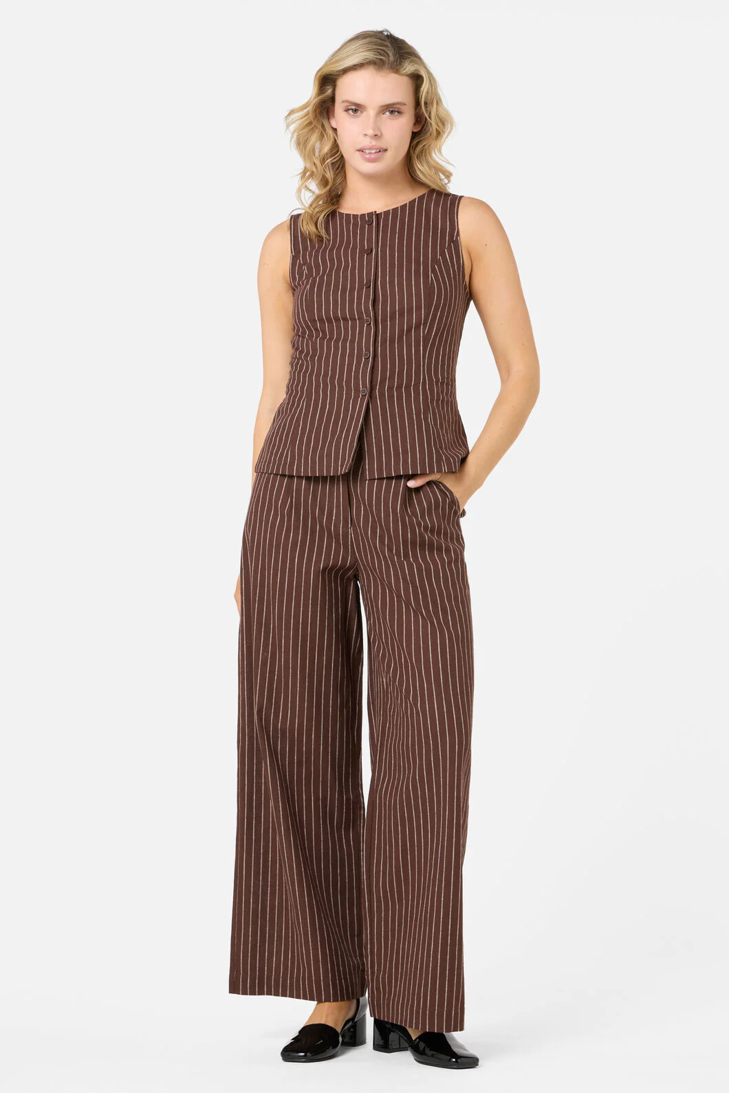 Frankie Pinstripe Vest Top - Image 14