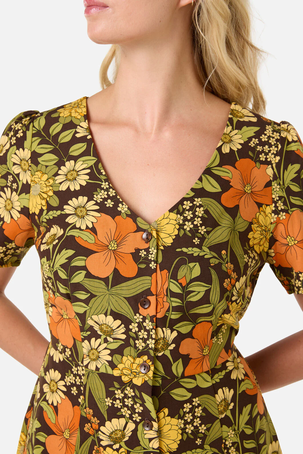 Gloria 70'S Floral Mini Dress - Image 5