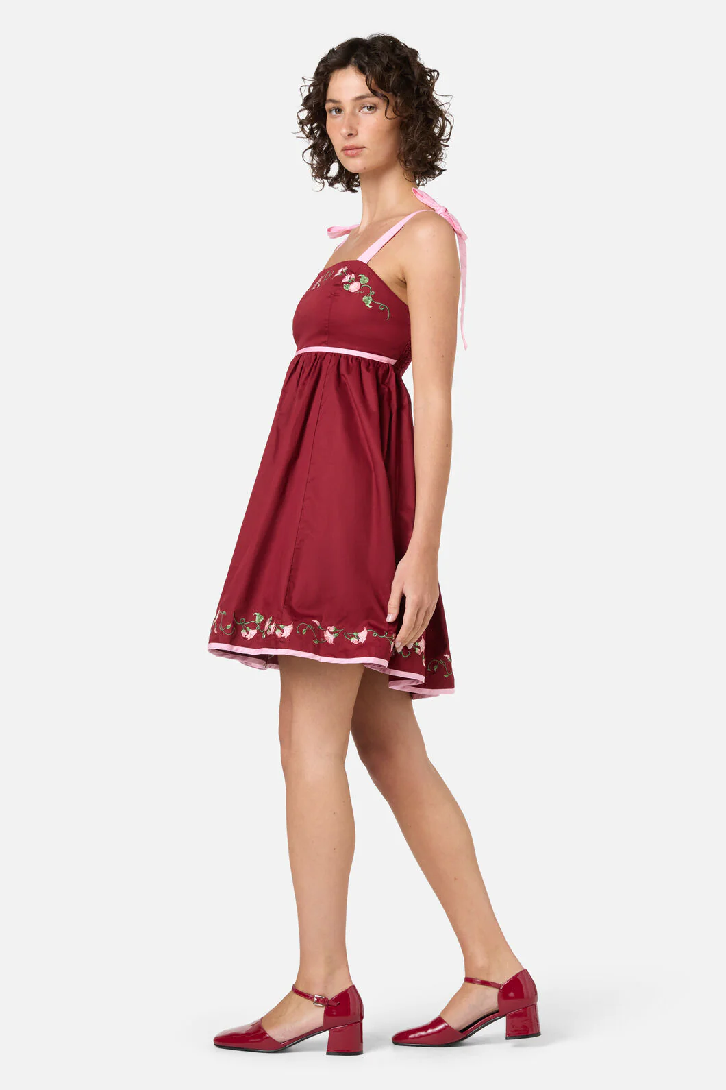 Gloria Embroidered Mini Dress - Image 2