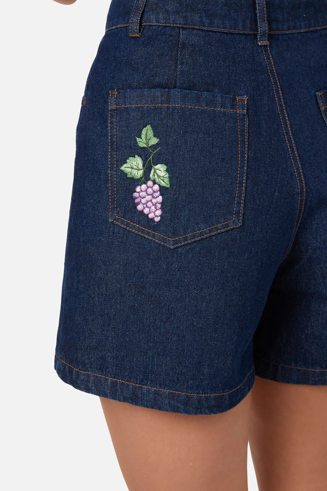 Grapes Embroidered Denim Short - Image 6