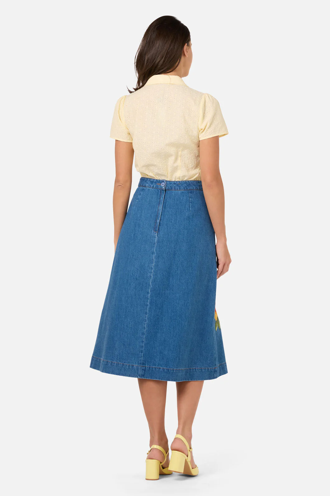 Hibiscus Emb Denim Skirt - Image 4