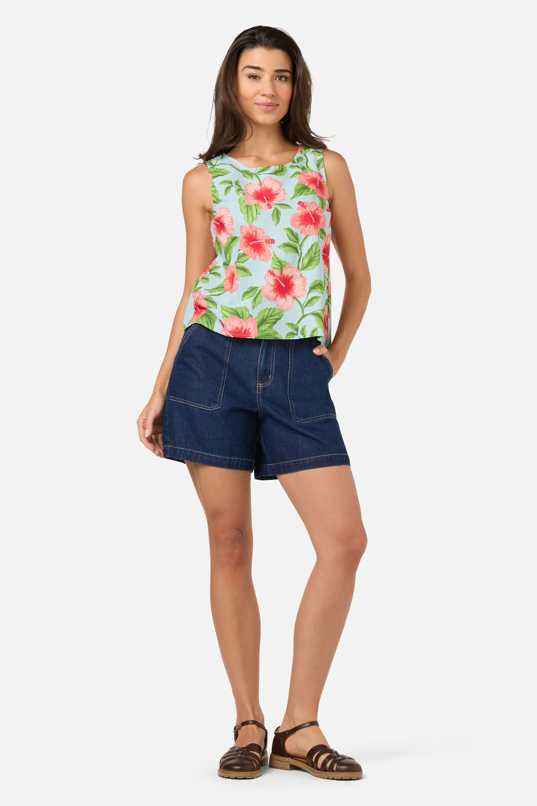 Hibiscus Summer Shell Top