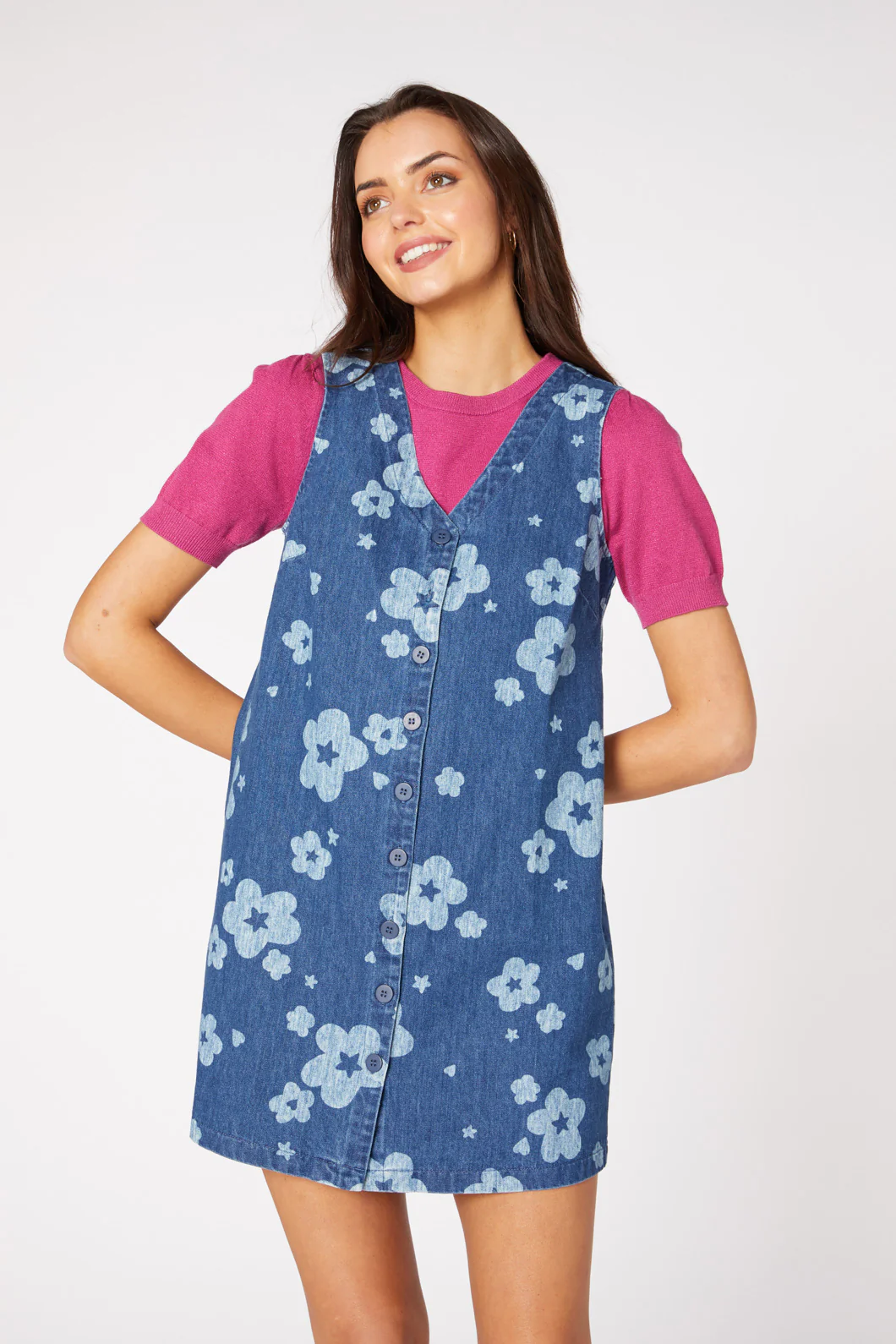 Indigo Starry Flower Pinny - Image 2