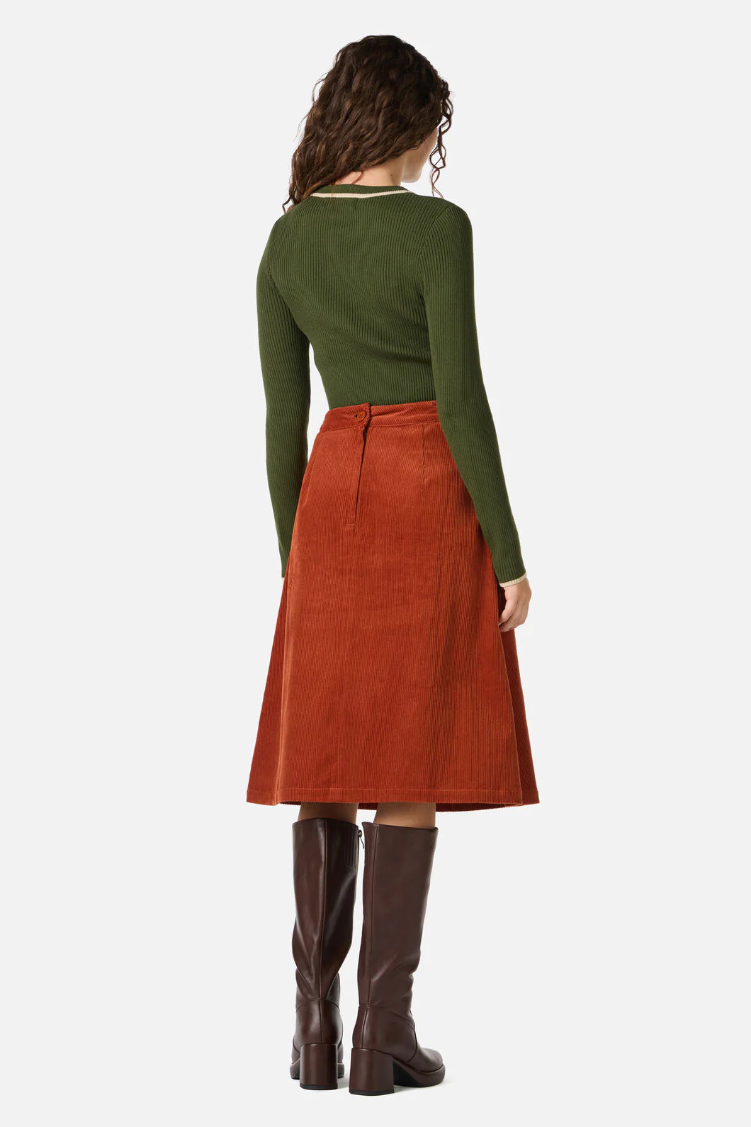 Jamie Cord Midi Skirt - Image 11