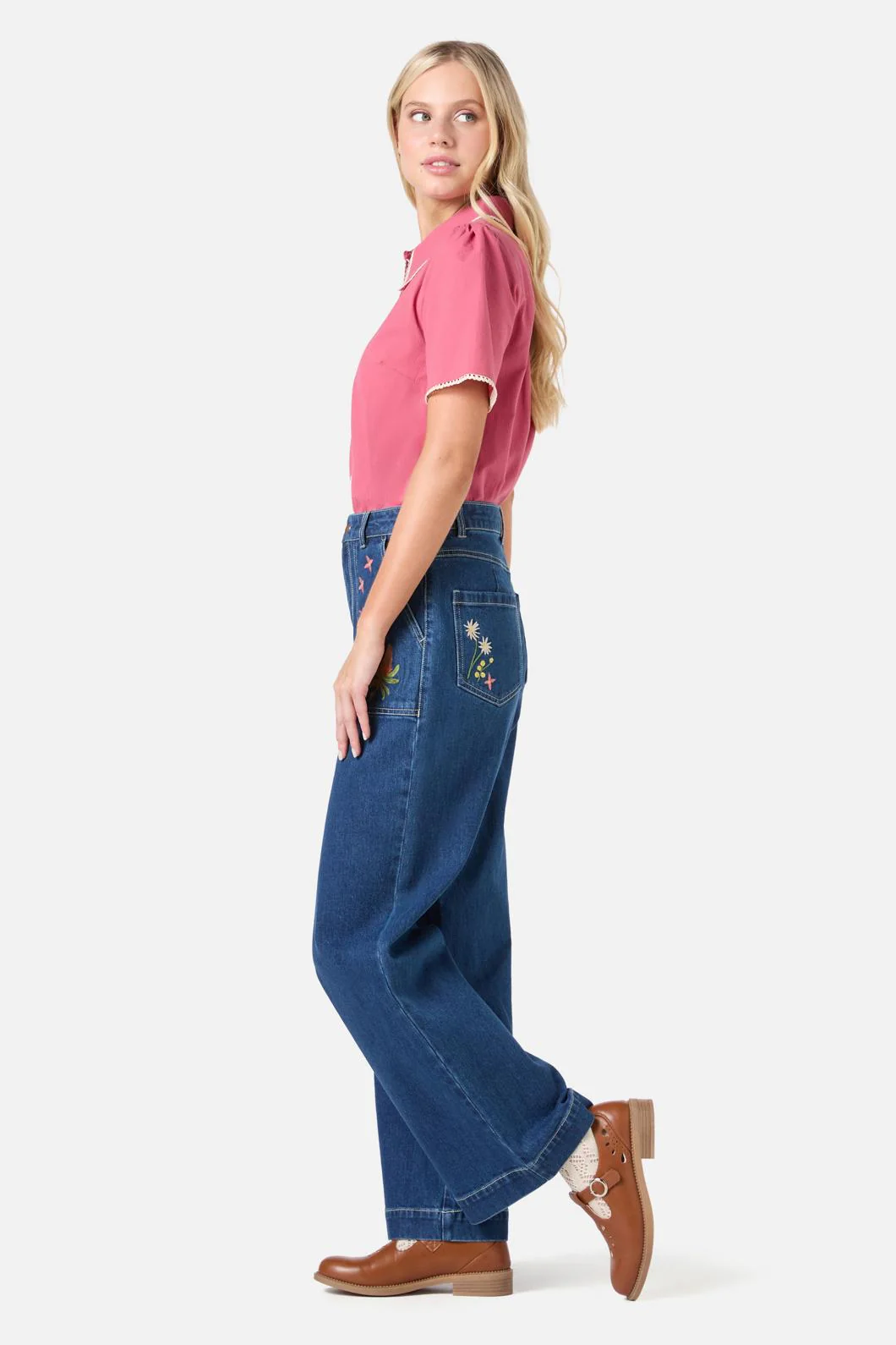 Lou Short Sleeve Retro Blouse - Image 16
