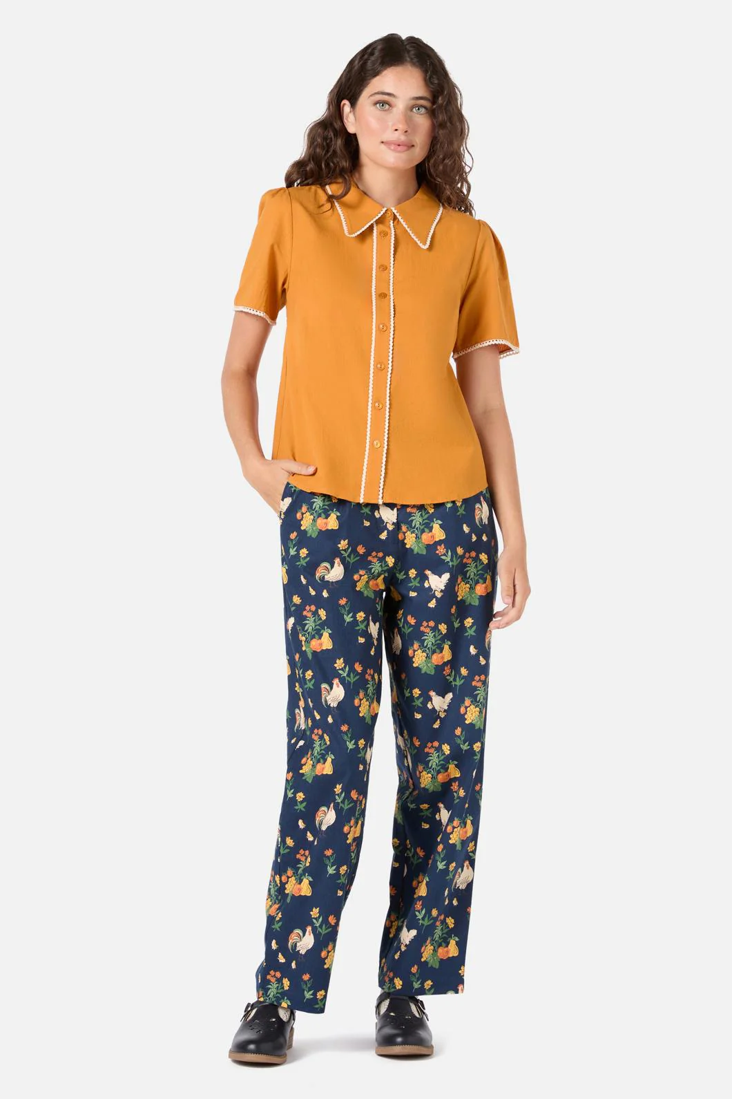 Lou Short Sleeve Retro Blouse - Image 7