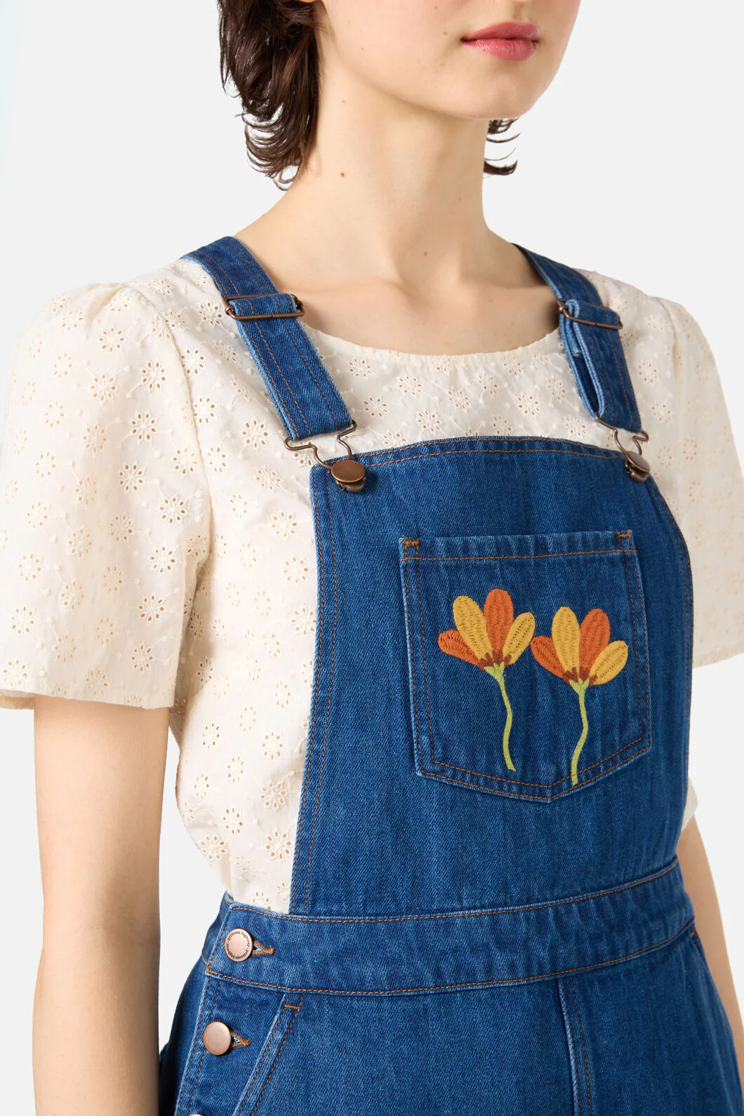Lulu Embroidered Short Overall - Image 5
