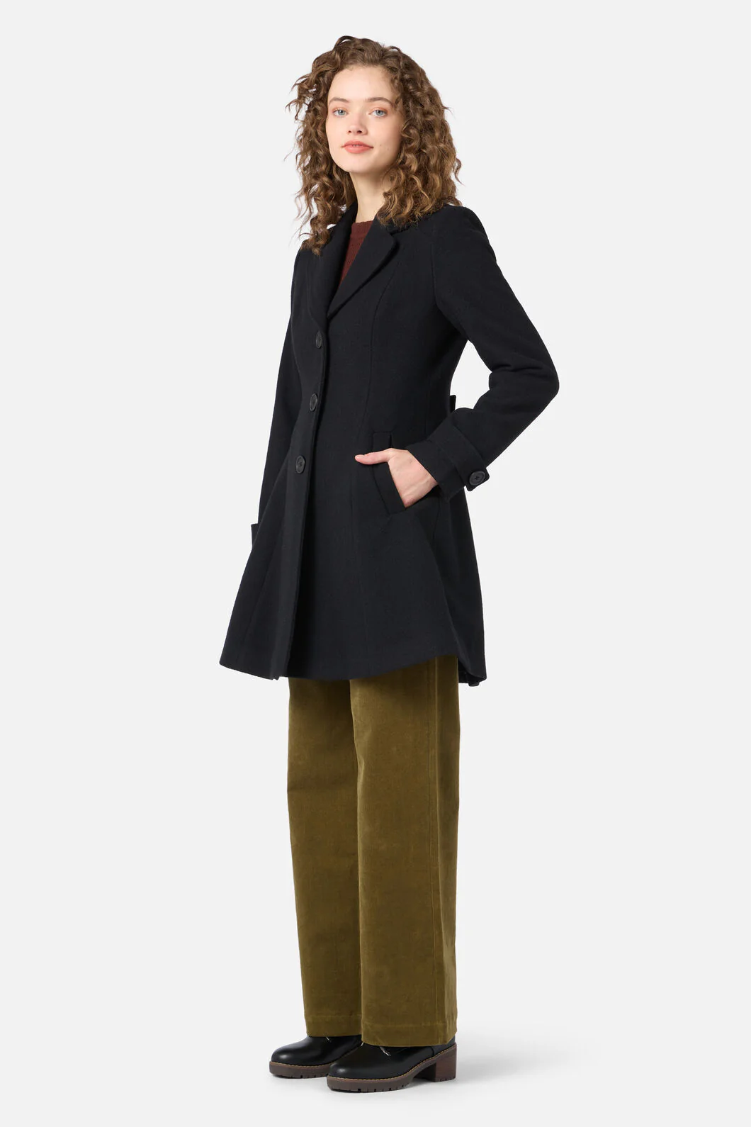 Mabel A-Line Wool Blend Coat - Image 4