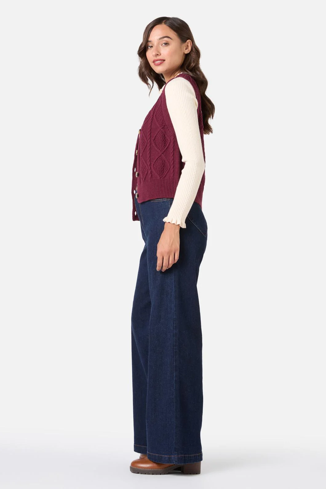 Milena Cable Knit Vest - Image 10